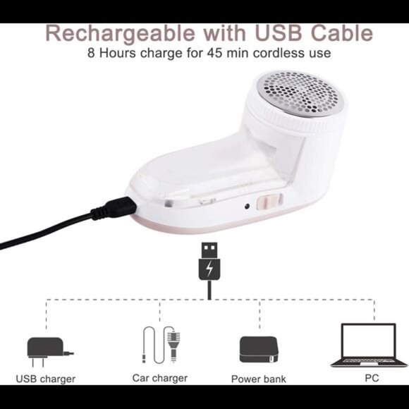 Fabric Shaver Defuzzer, Rechargeable Lint Remover, Electric Sweater Shaver - Picture 4 of 8